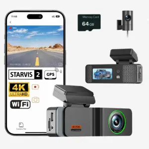 dashcam zeqtra 4k avant + 1080p arrière avec gps & wifi – vision nocturne starvis, mode parking 24h
