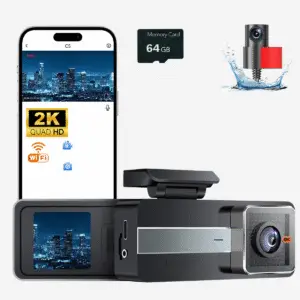 dashcam 2k avant + 1080p arrière wifi – caméra grand angle technologie g sensor