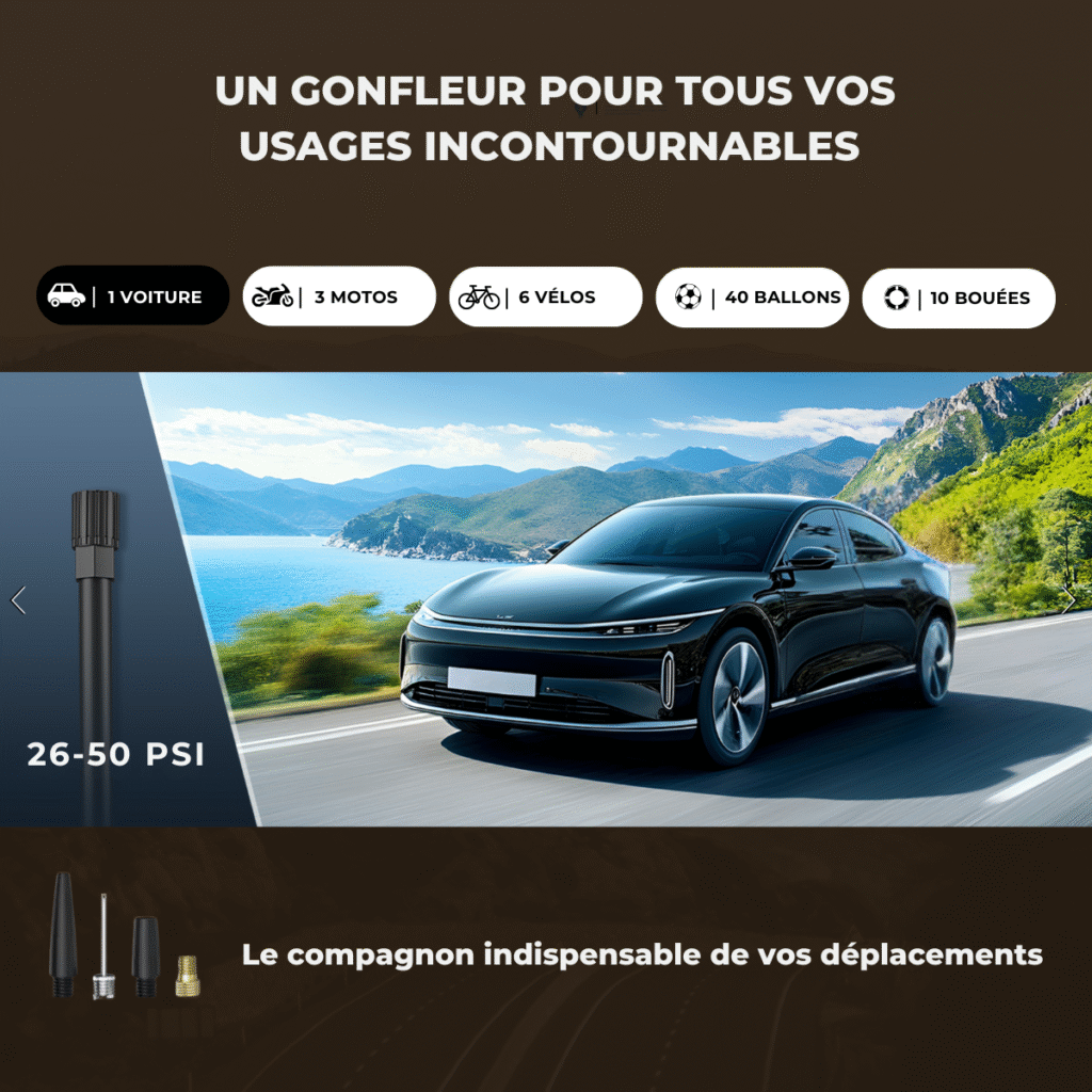 gros plan voiture gonfleur