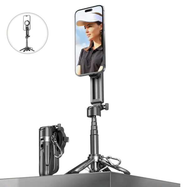 l’incontournable pour votre smartphone : trépied smartphone multifonction pliable avec perche à selfie aimantée