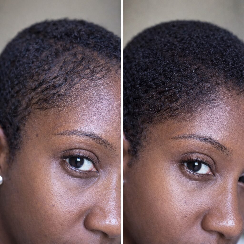 Avant après baby hair et ligne frontale - Envihair