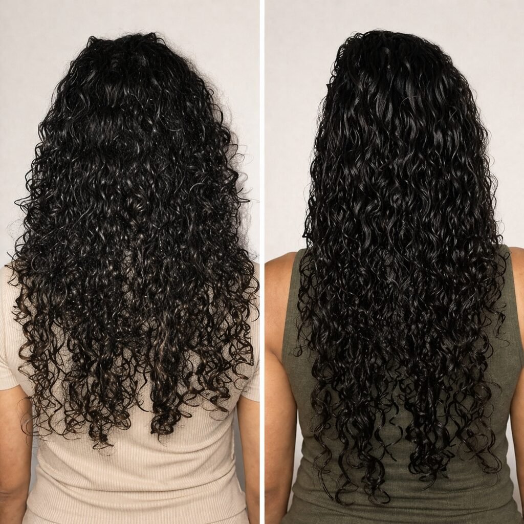 Avant après longueurs bouclées - Envihair